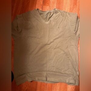 American Eagle Outfitters Khaki V-Neck Shirt